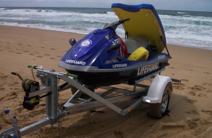 Jet Ski on trailer beach